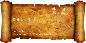 Kohl Lili névjegykártya